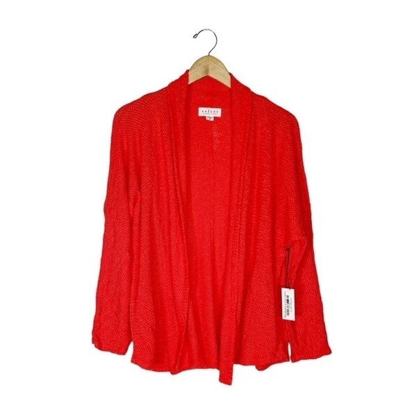 Velvet by Graham and Spencer Dallas Open Front Cardigan in Hibiscus NWT - Picture 4 of 7